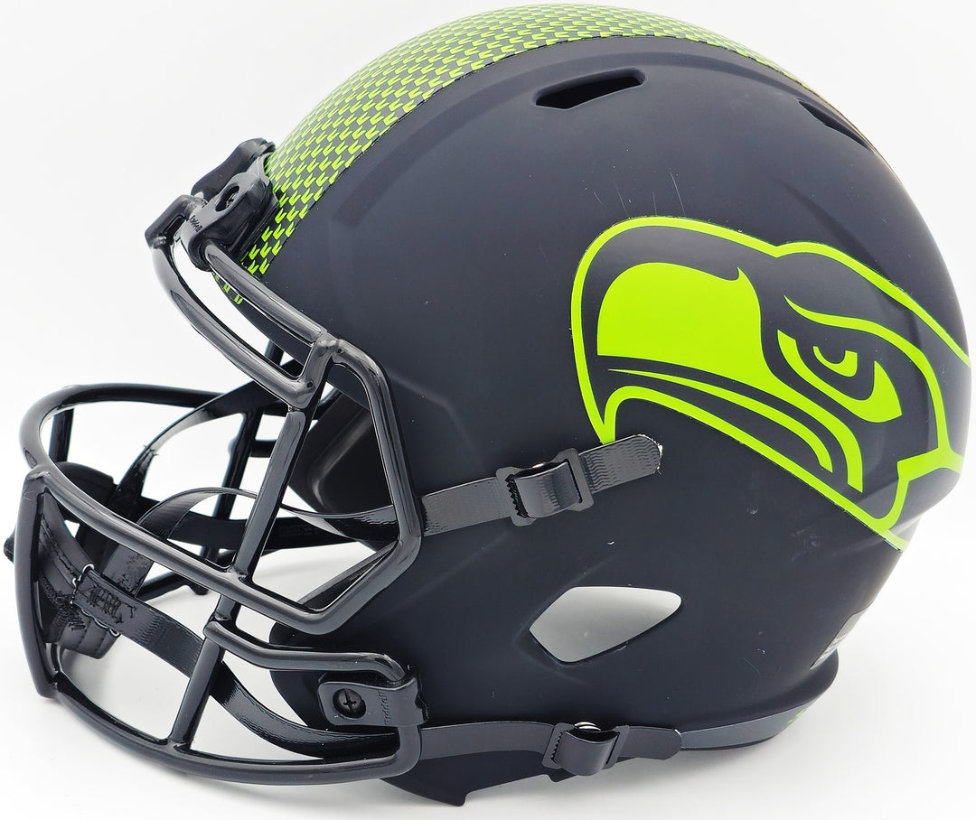 Tyler Lockett Seahawks Eclipse Black MCS Signed Replica Speed FS Helmet
