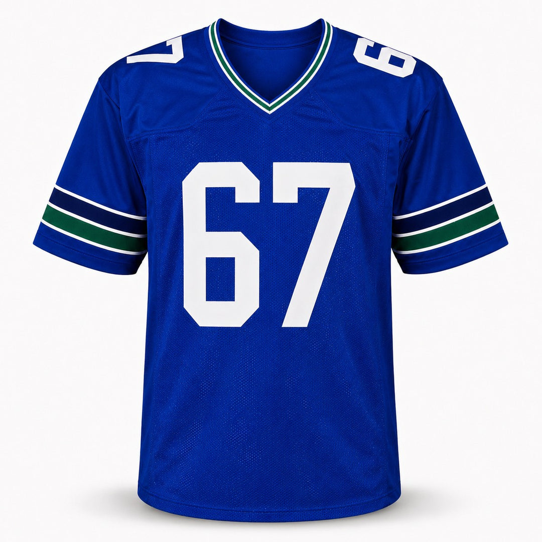 Seattle Seahawks Charles Cross Signed Blue Throwback Jersey MCS Holo
