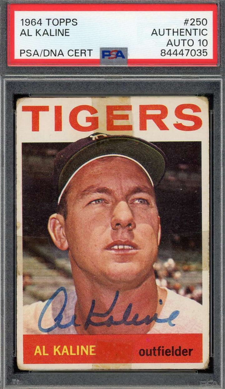 Al Kaline Gem Mint 10 PSA DNA Signed 1964 Topps Autograph