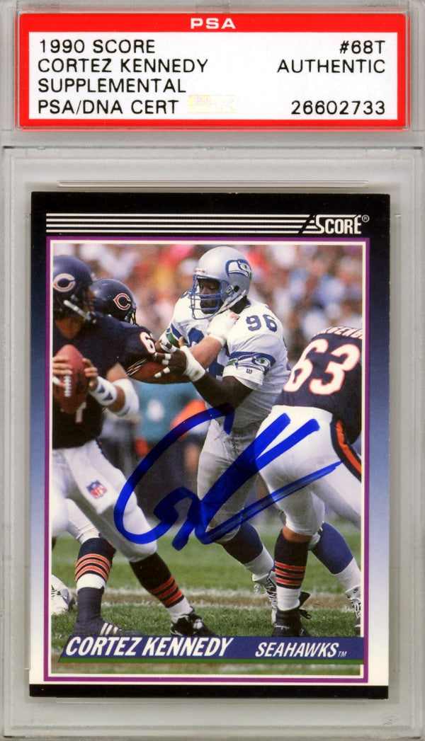 Cortez Kennedy Autographed Signed 1990 Score RC 68T Seattle Seahawks PSA/DNA