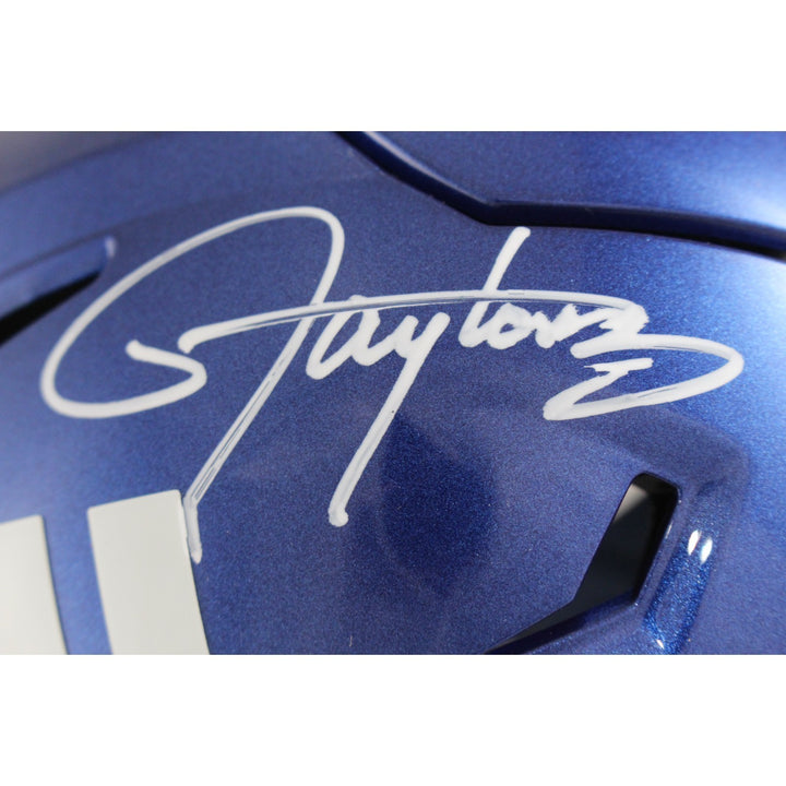 Lawrence Taylor Autographed New York Giants Mid-Size Midi Helmet Beckett 54051