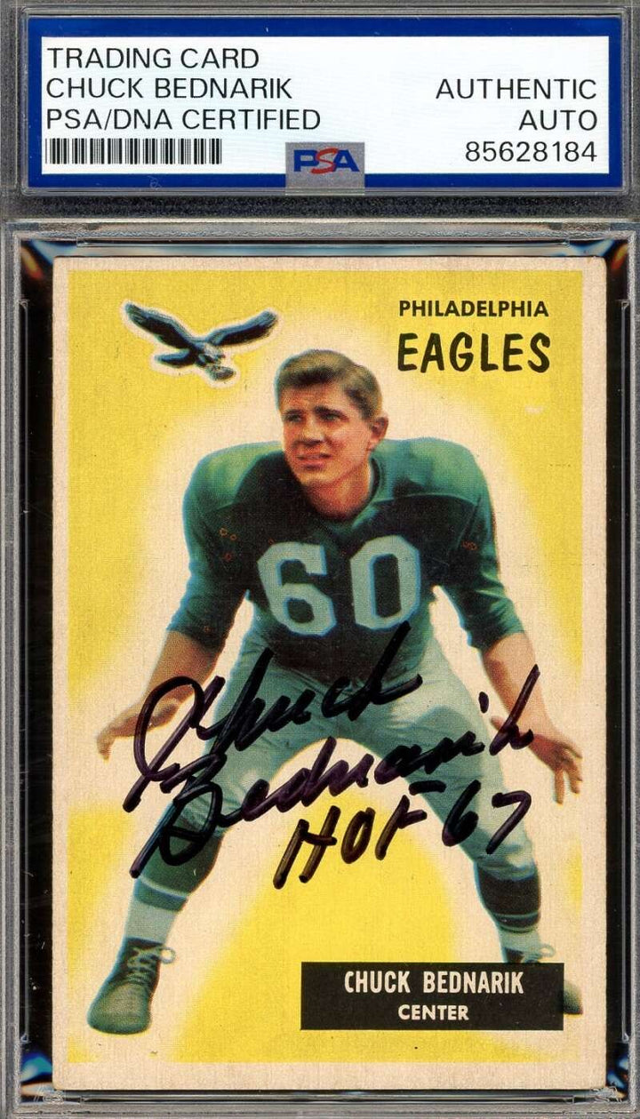 Chuck Bednarik PSA DNA Signed 1955 Bowman Autograph