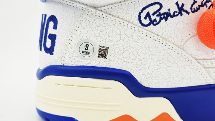 Patrick Ewing Auto White Athletics 33 HI Vintage Shoe Knicks Size 13 BAS