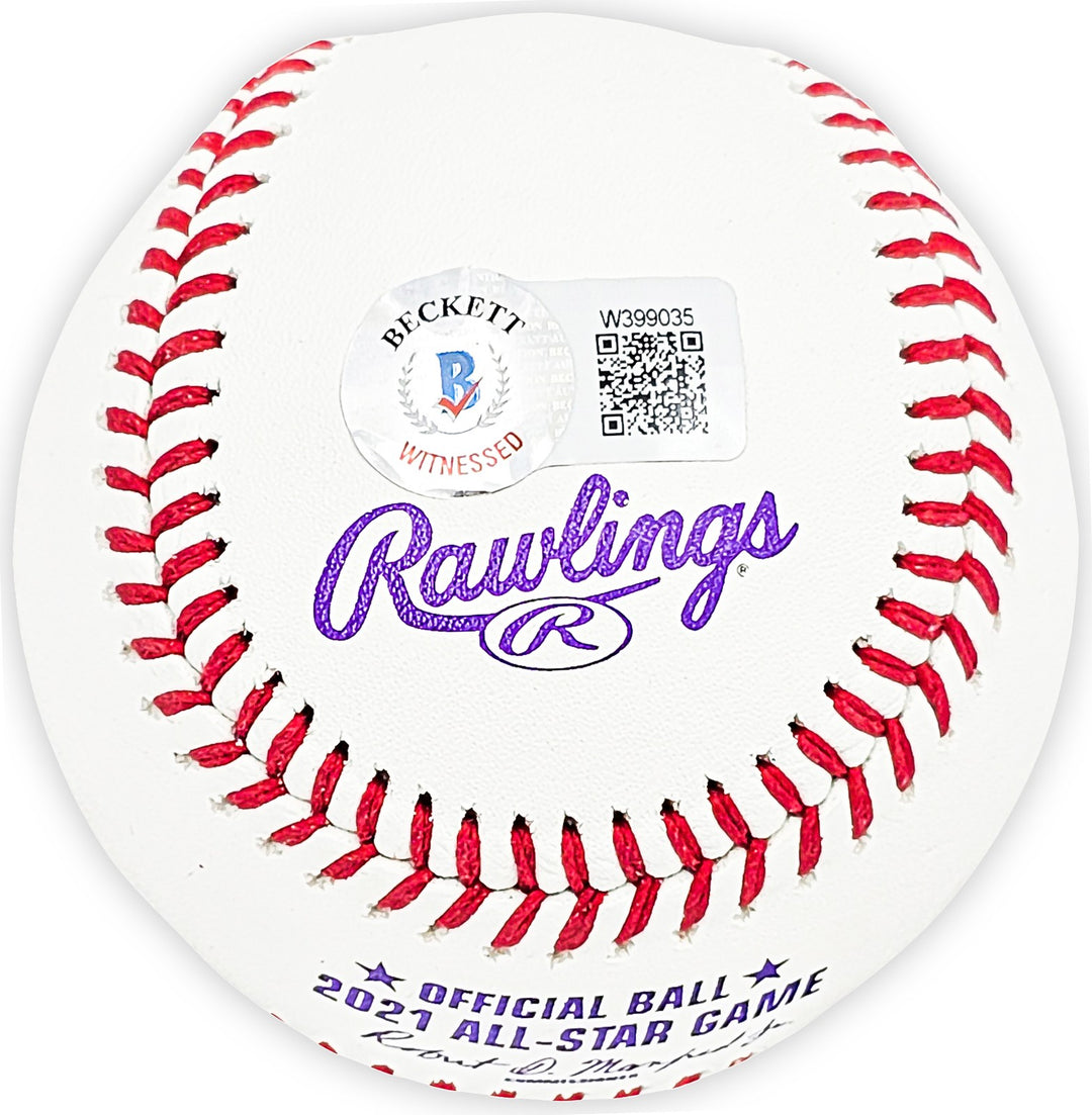 Salvador Perez Signed 2021 All Star Game Logo Game Baseball Royals Beckett Wit