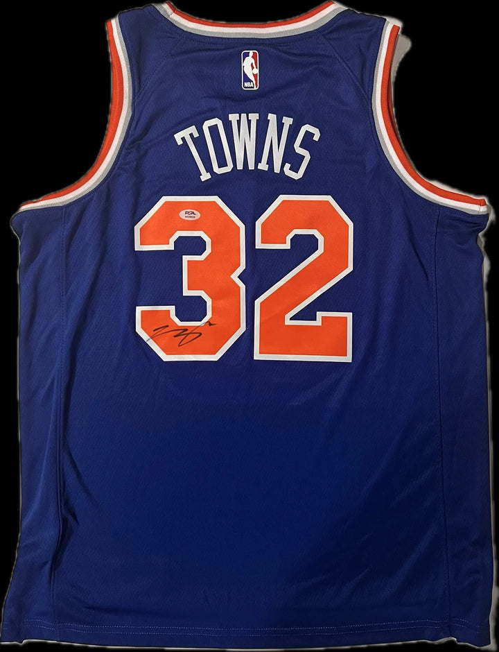Karl-Anthony Towns Signed Jersey PSA New York Knicks Autographed