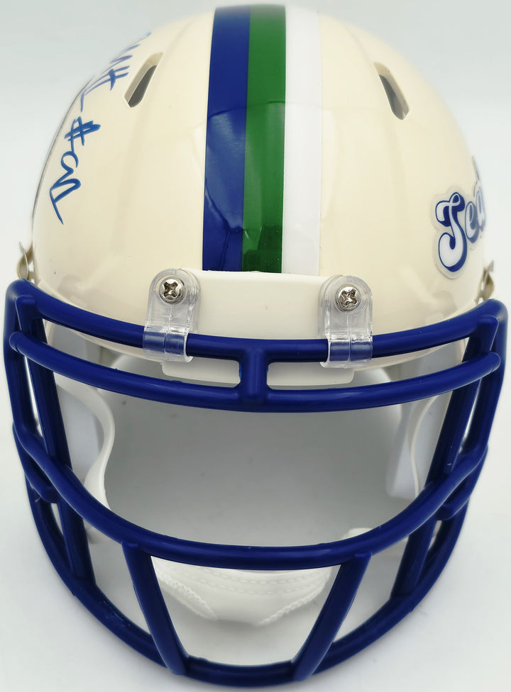 Byron Murphy II Signed Seattle Seahawks Cream Retro Speed Mini Helmet MCS Holo