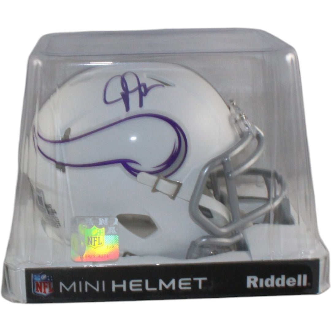 Justin Jefferson Autographed Minnesota Vikings Alt Mini Helmet Beckett WIT 58217