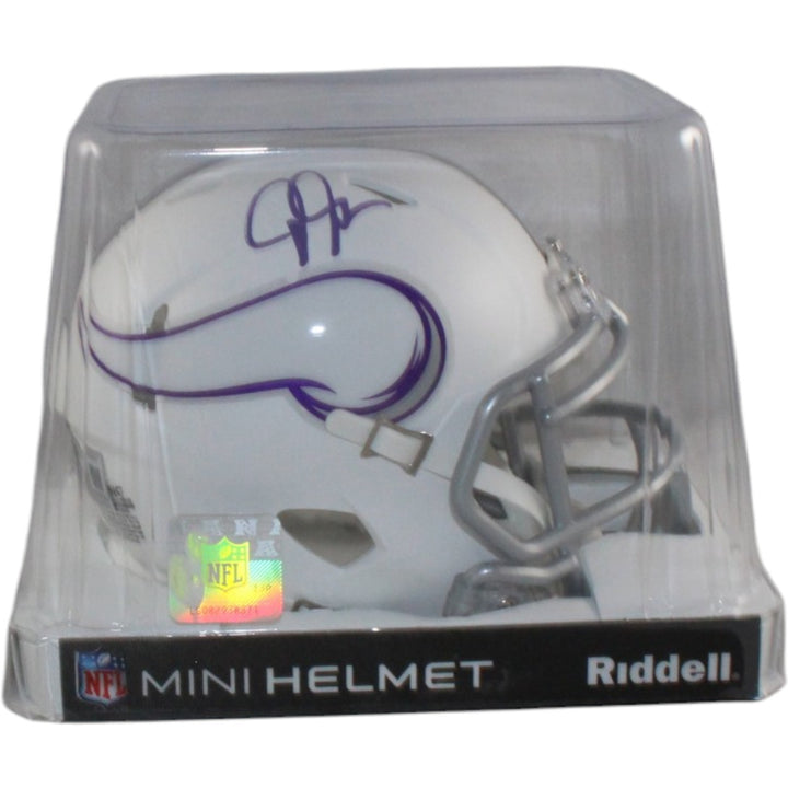 Justin Jefferson Autographed Minnesota Vikings Alt Mini Helmet Beckett WIT 58217