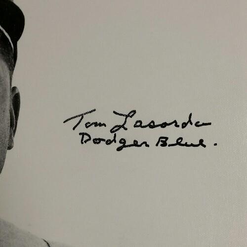 TOMMY LASORDA Signed "Dodger Blue" 16x20 Canvas Photo #'ed /4 PSA/DNA