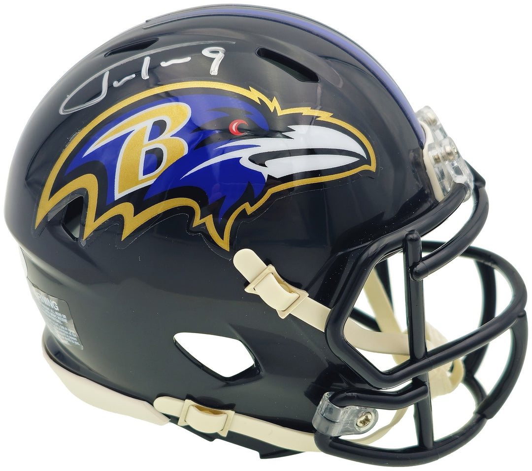 Justin Tucker Autographed Signed Baltimore Ravens Black Speed Mini Helmet JSA