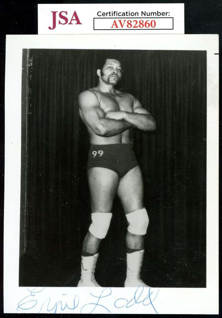 Ernie Ladd JSA Coa Signed 4x6 Photo Wrestling Autographed