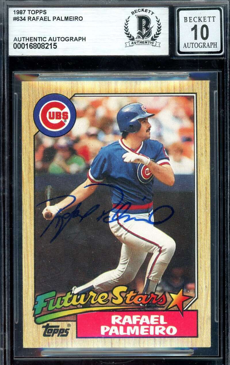 Rafael Palmeiro Gem Mint 10 Beckett BAS Signed 1987 Topps Future Stars Autograph