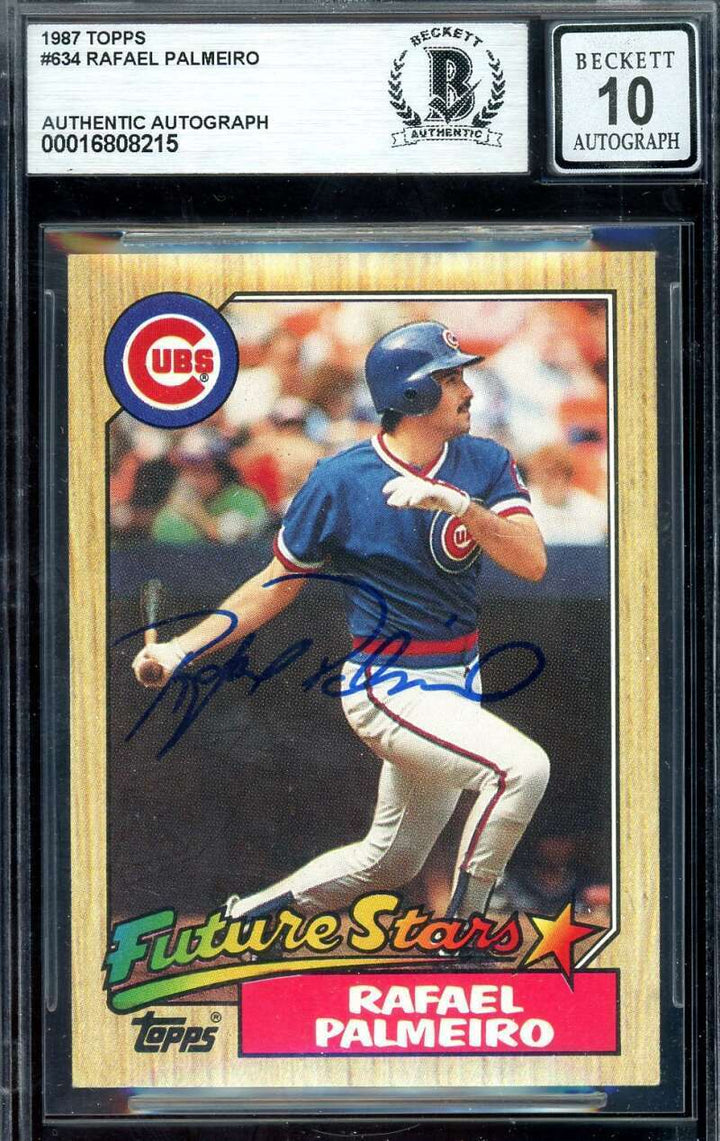 Rafael Palmeiro Gem Mint 10 Beckett BAS Signed 1987 Topps Future Stars Autograph