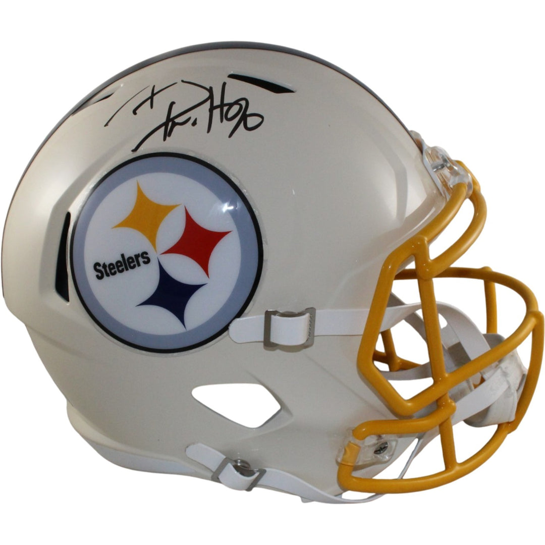 TJ Watt Autographed Pittsburgh Steelers F/S Retro Helmet Beckett Witness 56195