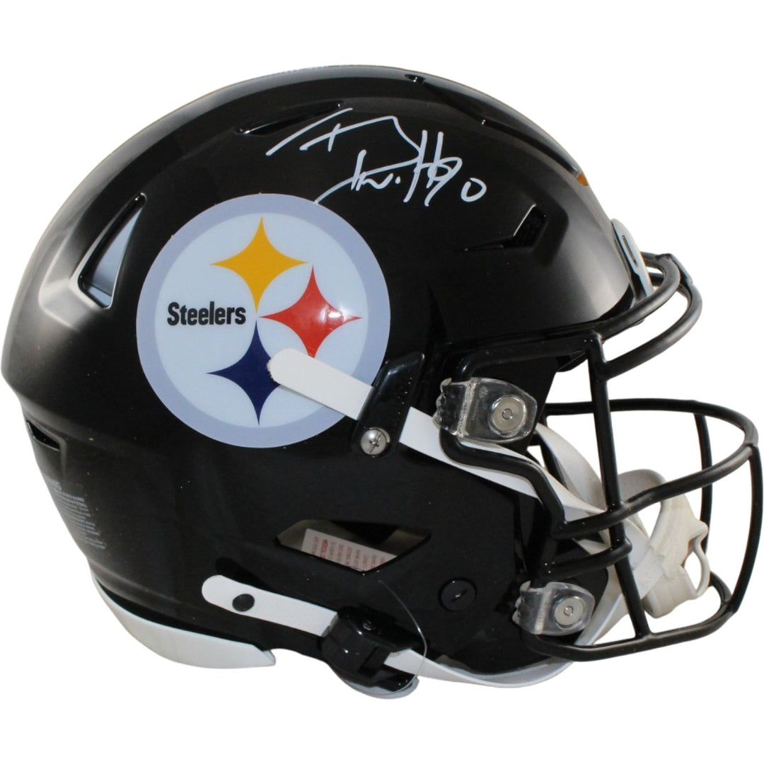TJ Watt Autographed Pittsburgh Steelers SpeedFlex Helmet Beckett Witness 56192