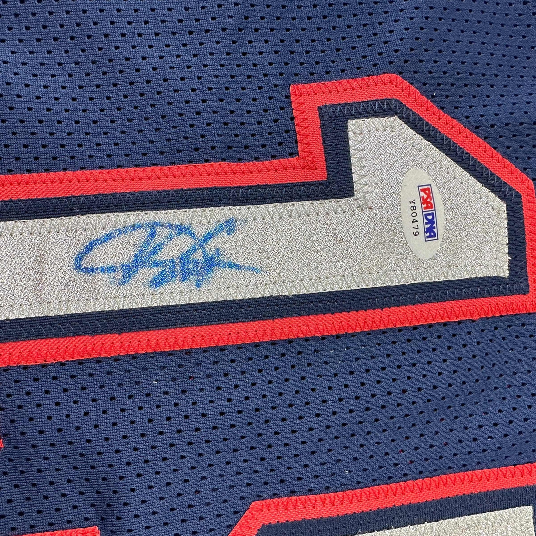 Autographed/Signed Vince Carter New Jersey NJ Navy Blue Jersey PSA/DNA COA