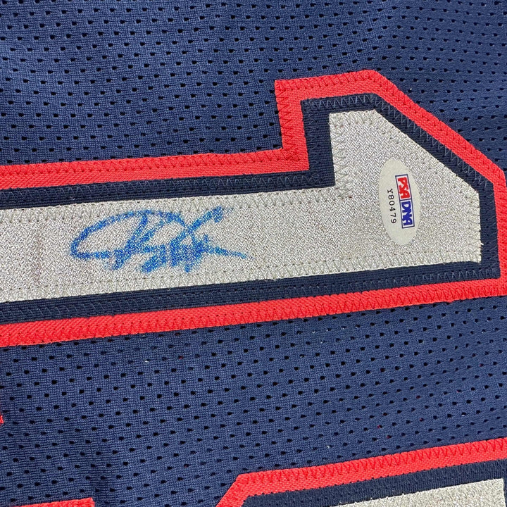 Autographed/Signed Vince Carter New Jersey NJ Navy Blue Jersey PSA/DNA COA