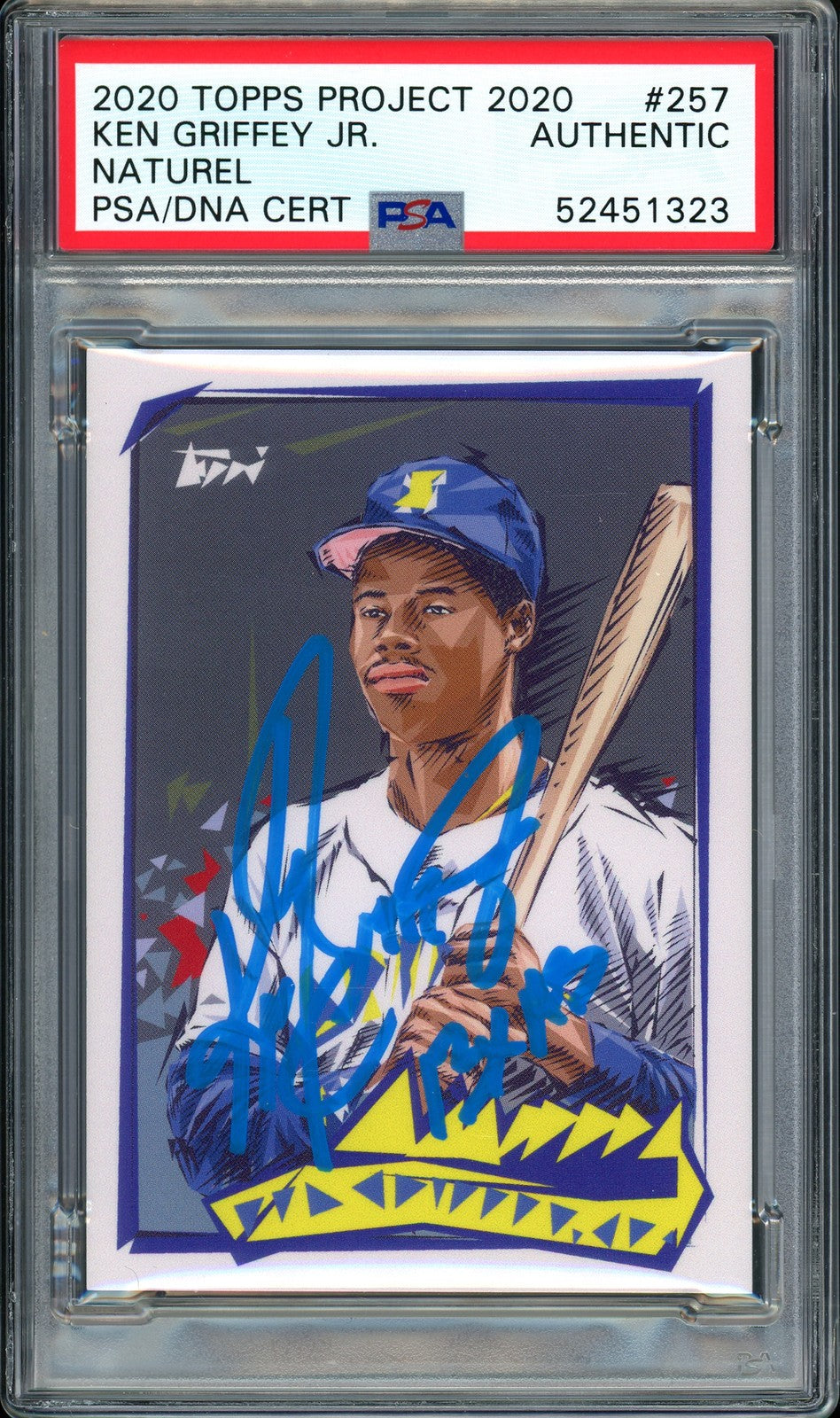 Ken Griffey Jr. Signed Topps Project 2020 Naturel Card 257 13xAS #1/1 PSA/DNA