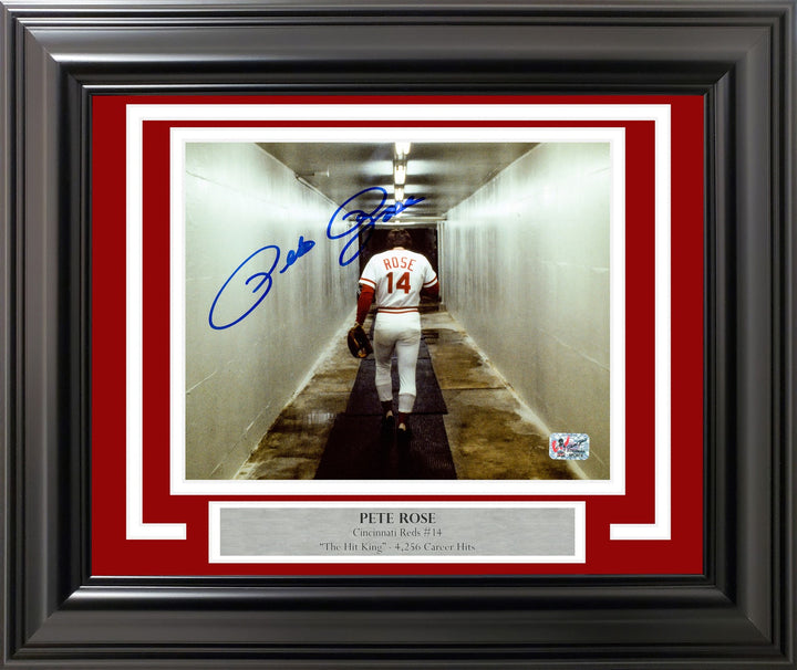 Pete Rose Signed Framed 8x10 Photo Cincinnati Reds PR Holo
