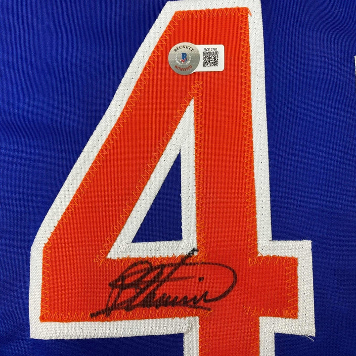 Autographed/Signed Bartolo Colon New York Blue Jersey Beckett BAS COA