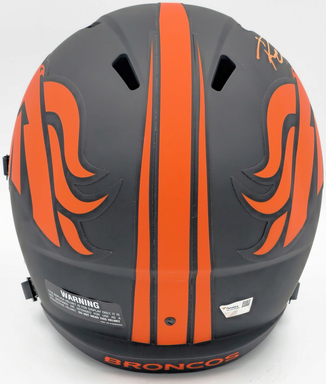 Russell Wilson Auto Broncos Eclipse Black Full Size Rep Speed Helmet Fanatics