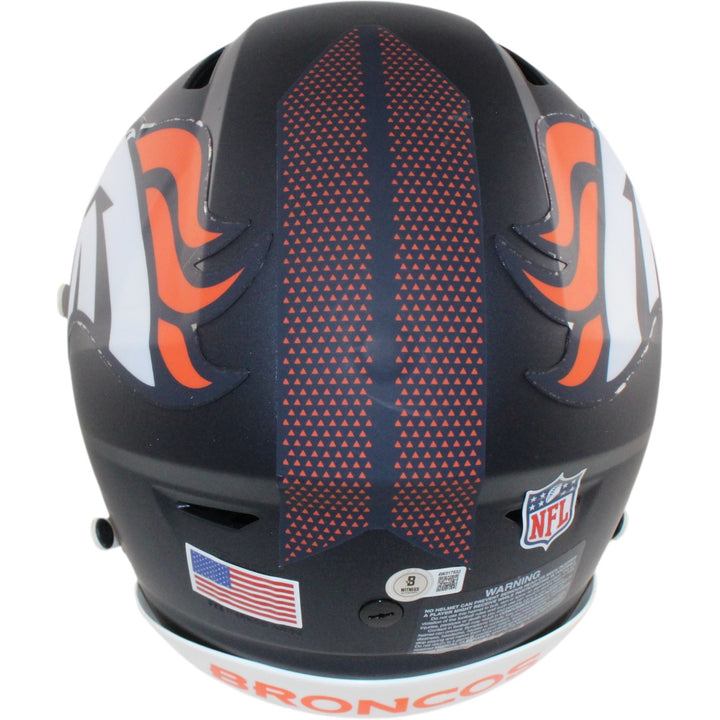 Bo Nix Autographed Denver Broncos SpeedFlex 2024 Helmet Beckett Witness 55108