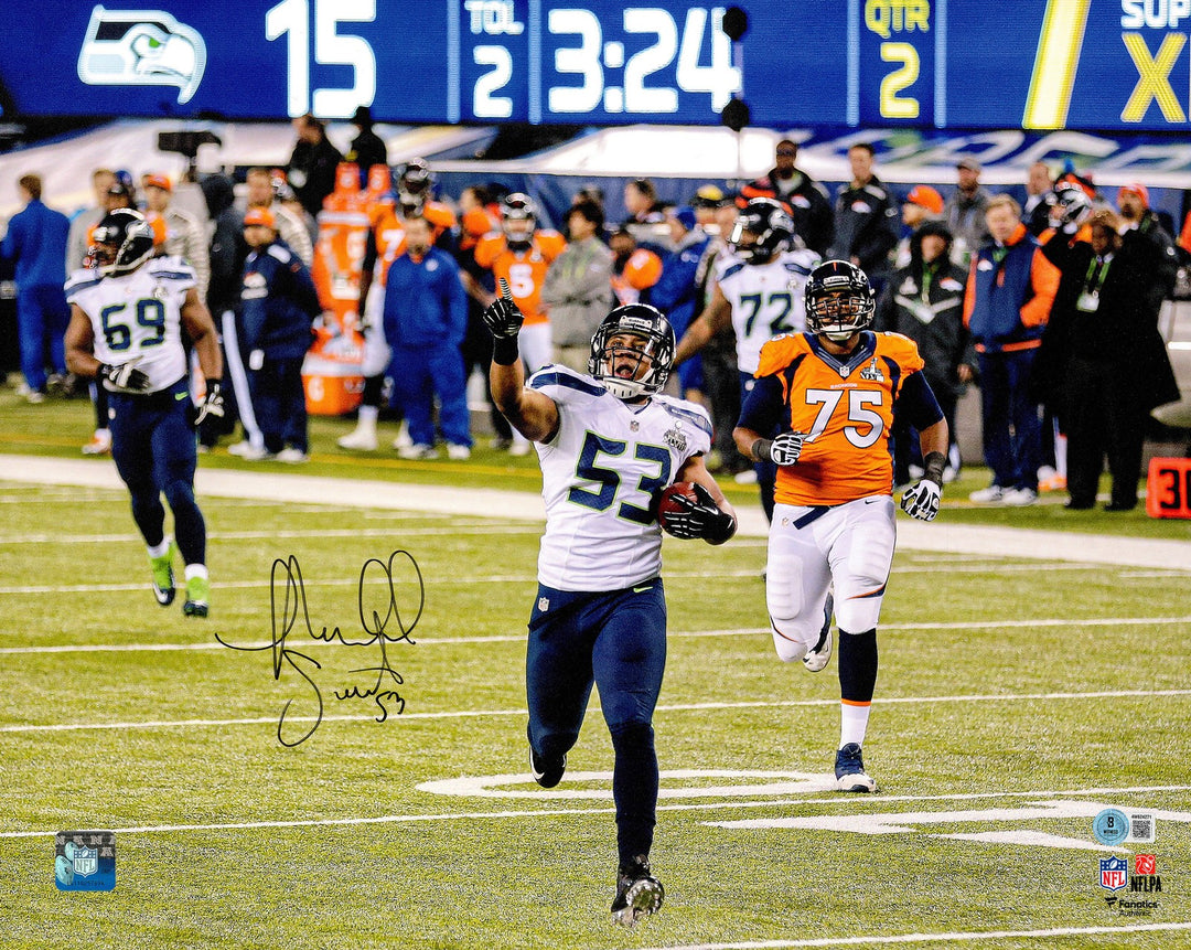 Malcolm Smith Signed 16x20 Photo Seattle Seahawks Beckett Witness