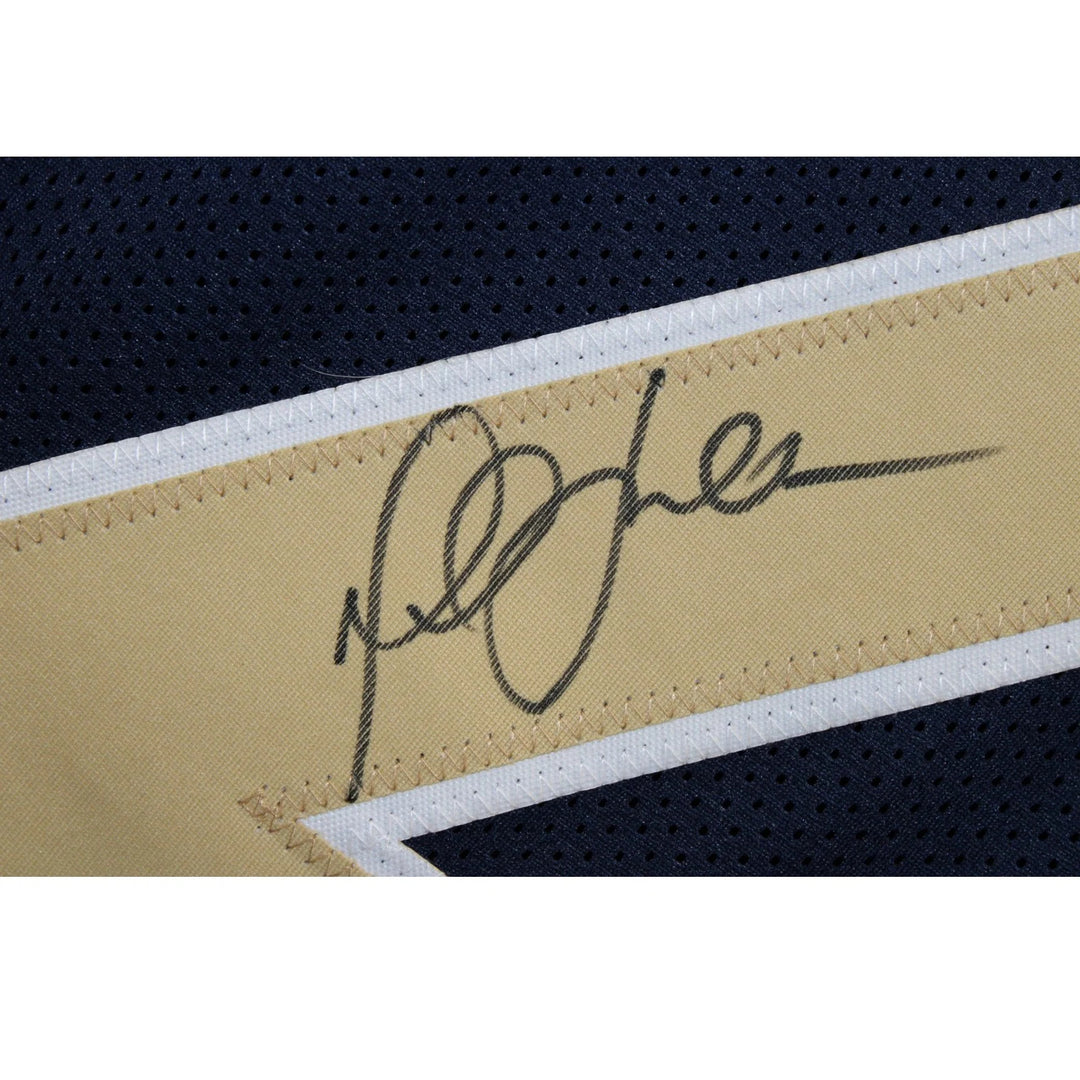 Marshall Faulk Autographed/Signed Pro Style XL Jersey TB Blue Beckett W 58519