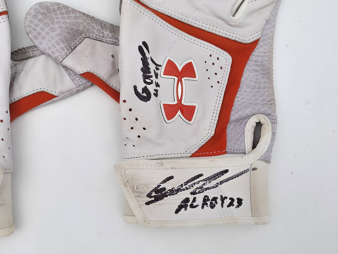 Gunnar Henderson Auto Game Used Rookie Under Armour Batting Gloves "ROY" Beckett