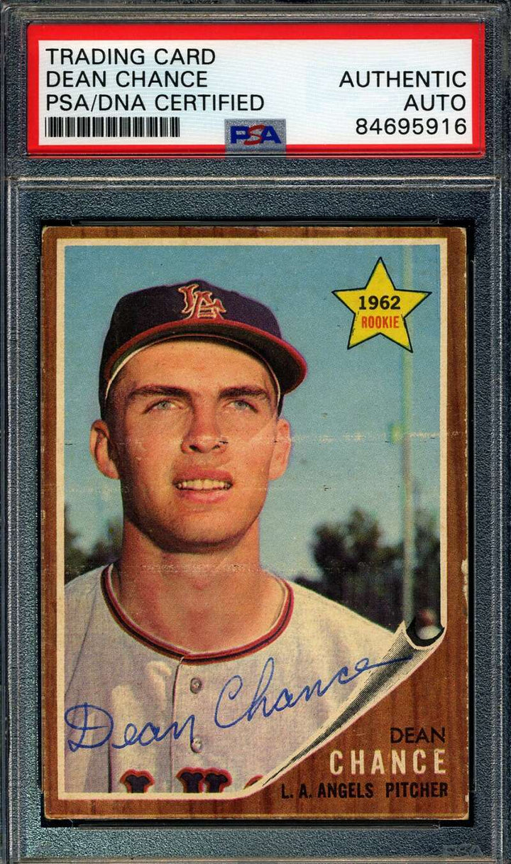 Dean Chance PSA DNA Signed 1962 Topps Rookie Autograph