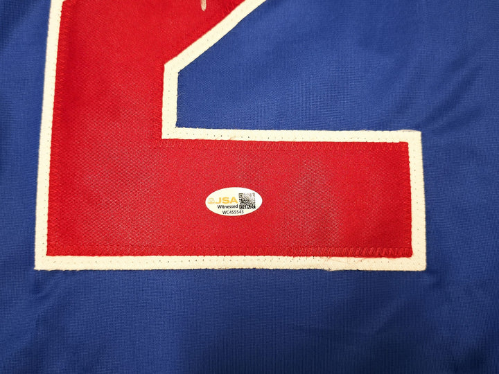 1980 Team USA Mike Eruzione Signed Blue Jersey JSA Witness