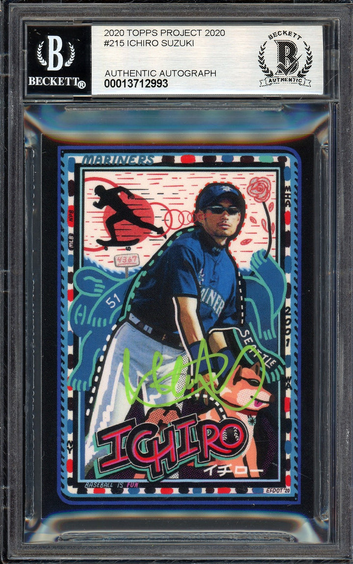 Ichiro Suzuki Auto Topps Project 2020 Efdot Card 215 Sig 10 #/10 Beckett
