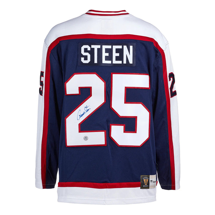 Thomas Steen Autographed Winnipeg Jets Fanatics Throwback Jersey