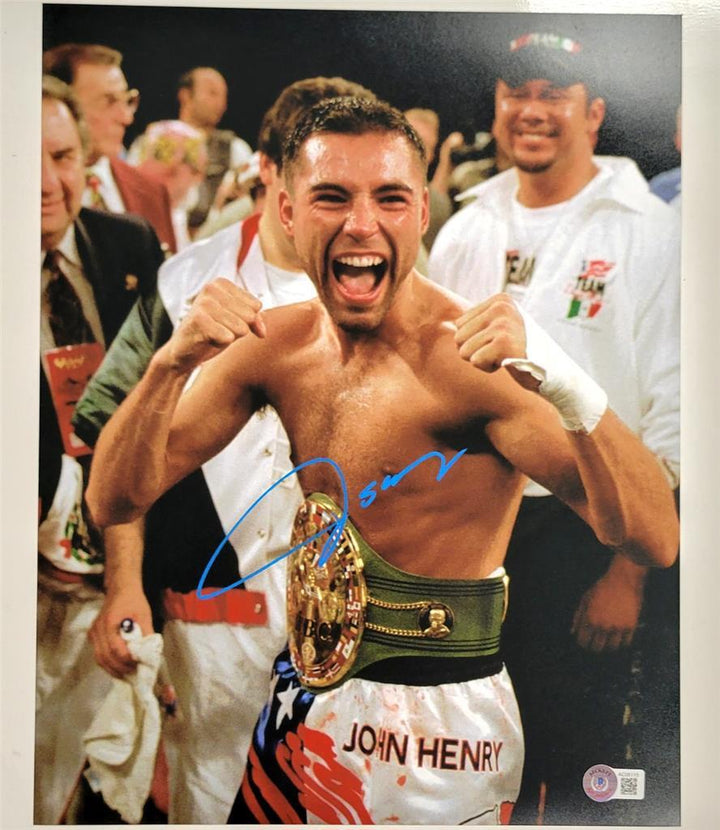 Oscar De La Hoya autograph signed 11x14 photo HOF (A) ~ Beckett BAS Holo