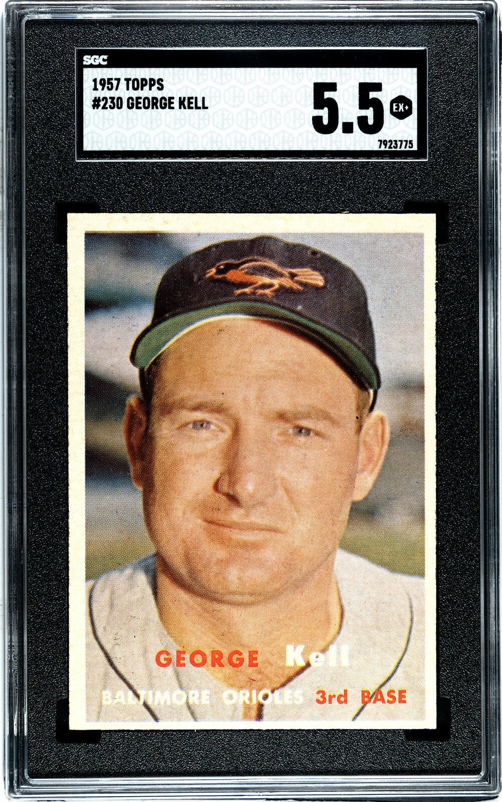 George Kell 1957 Topps Baseball Card #230 Orioles/HOF- SGC Graded 5.5 EX+