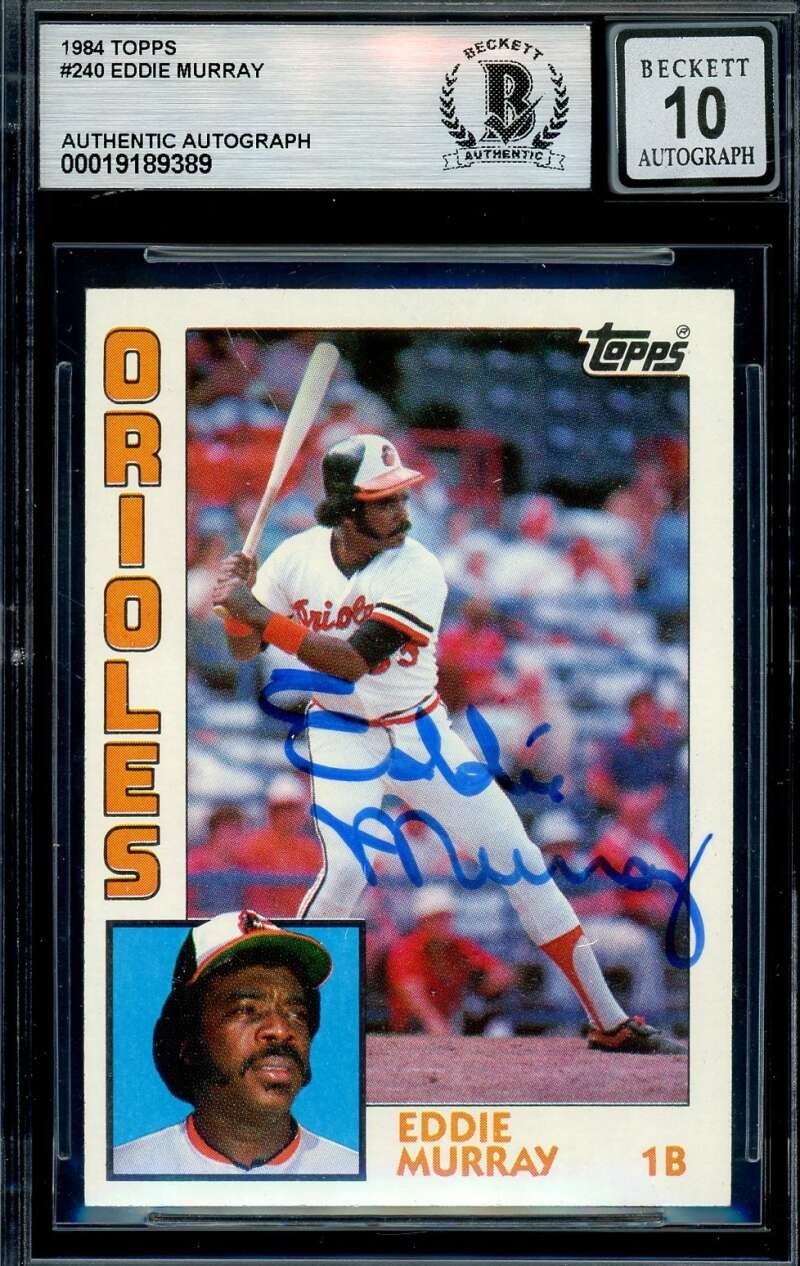 Eddie Murray Gem Mint 10 Beckett BAS Signed 1984 Topps Autograph