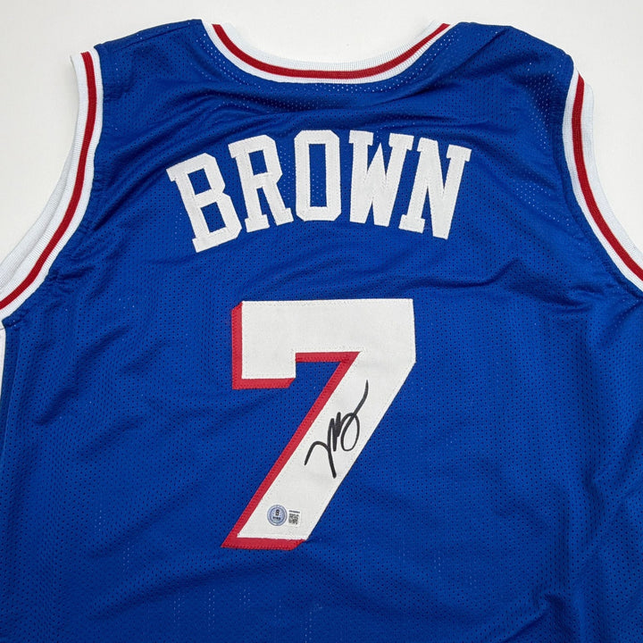Autographed/Signed Jaylen Brown Philadelphia 76ers Blue Jersey Beckett COA