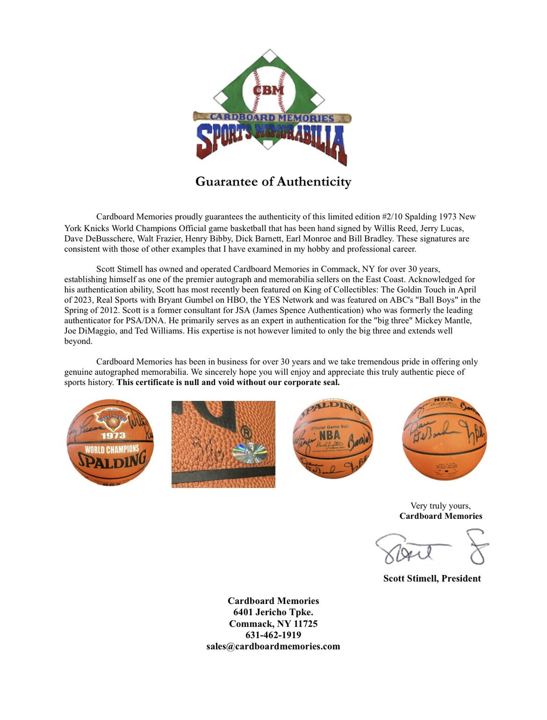 1973 NY Knicks Team Signed Nba Champions Basketball 8 auto Frazier Reed /10 COA