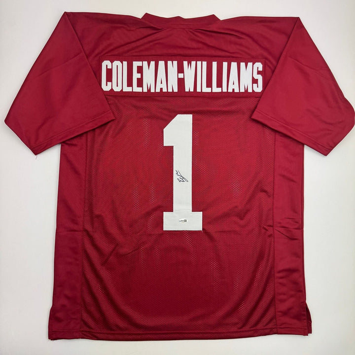 Autographed/Signed Ryan Coleman-Williams Alabama Red College Jersey JSA COA
