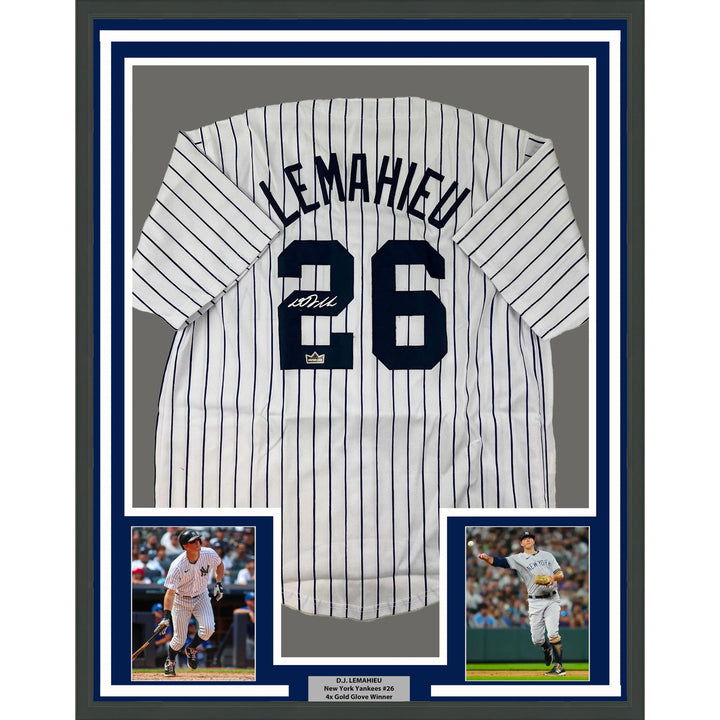 Framed Facsimile Autographed D.J. DJ LeMahieu 33x42 Reprint Laser Auto Jersey
