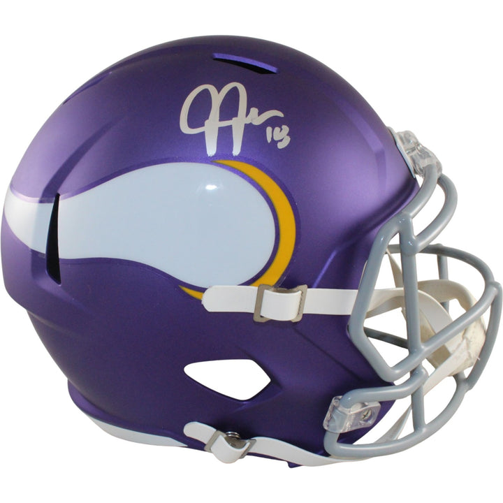Justin Jefferson Autographed Minnesota Vikings F/S Helmet Beckett Witness 57904