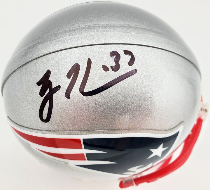 Rodney Harrison Signed New England Patriots Silver Mini Helmet Beckett