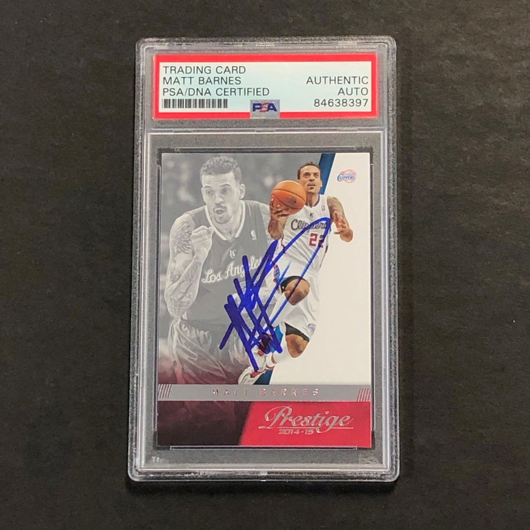 2014-15 Panini Prestige #117 Matt Barnes Signed Card AUTO PSA Slabbed Clippers