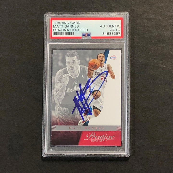 2014-15 Panini Prestige #117 Matt Barnes Signed Card AUTO PSA Slabbed Clippers