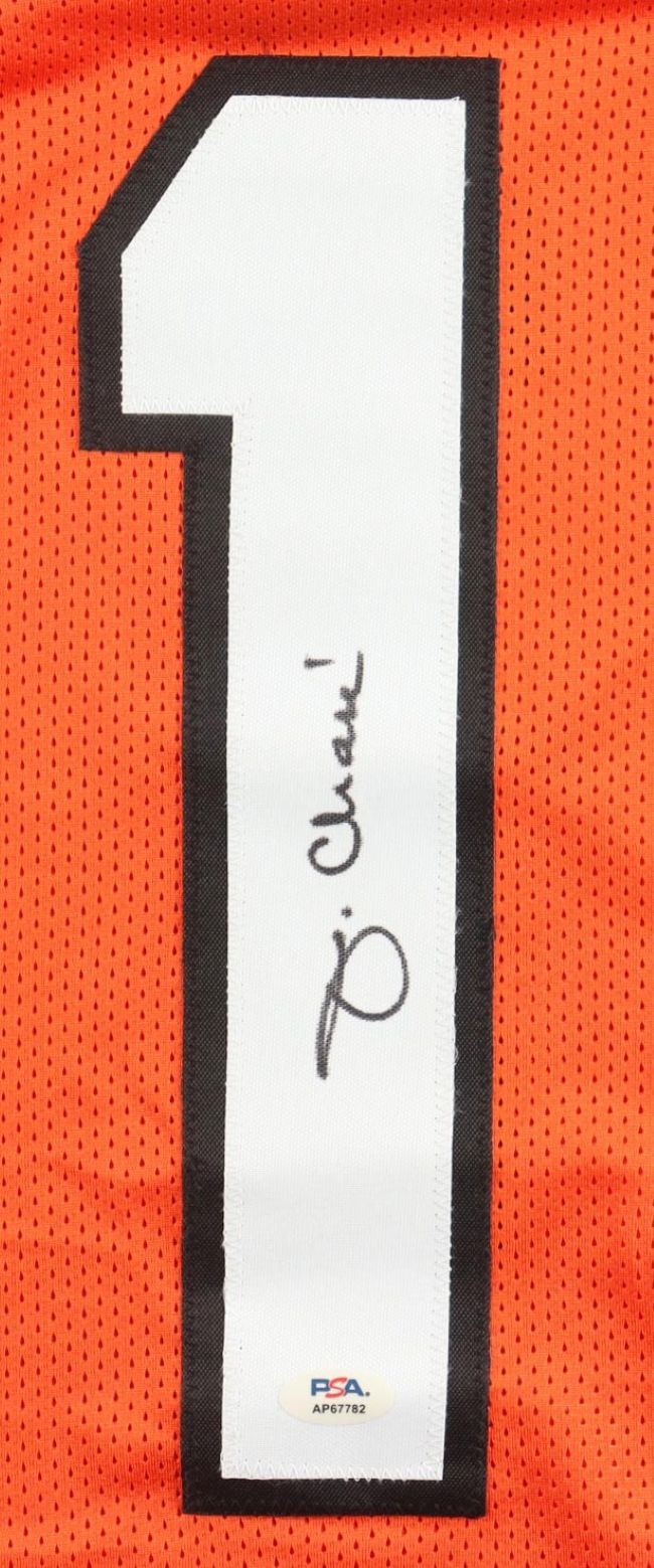 Ja'Marr Chase Cincinnati Signed Orange Pro-Cut Football Jersey PSA/DNA Hologram