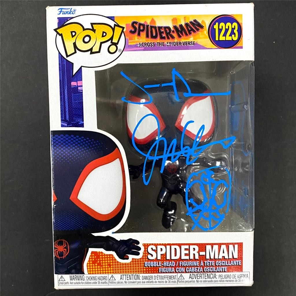 Artists Hawkins, J. Dos Santos, Thompson signed Spider-Verse Funko Pop auto JSA