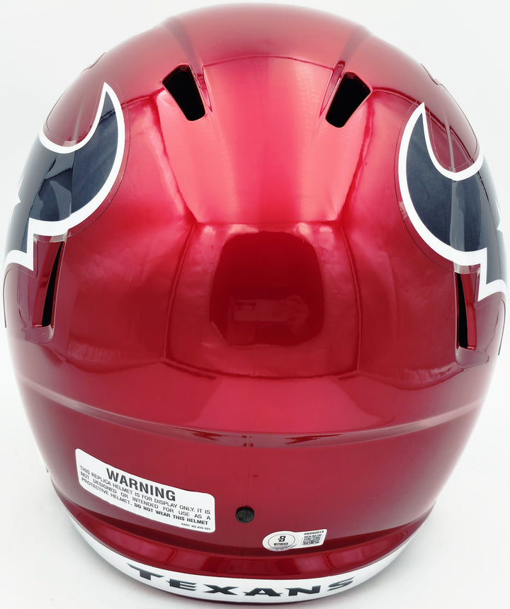 Andre Johnson Auto Texans Red Alt Full Size Speed Replica Helmet Beckett Witness