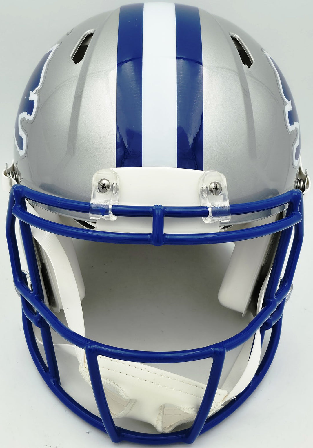 Barry Sanders Auto Lions Silver 1983-02 Full Size Speed Authentic Helmet Beckett
