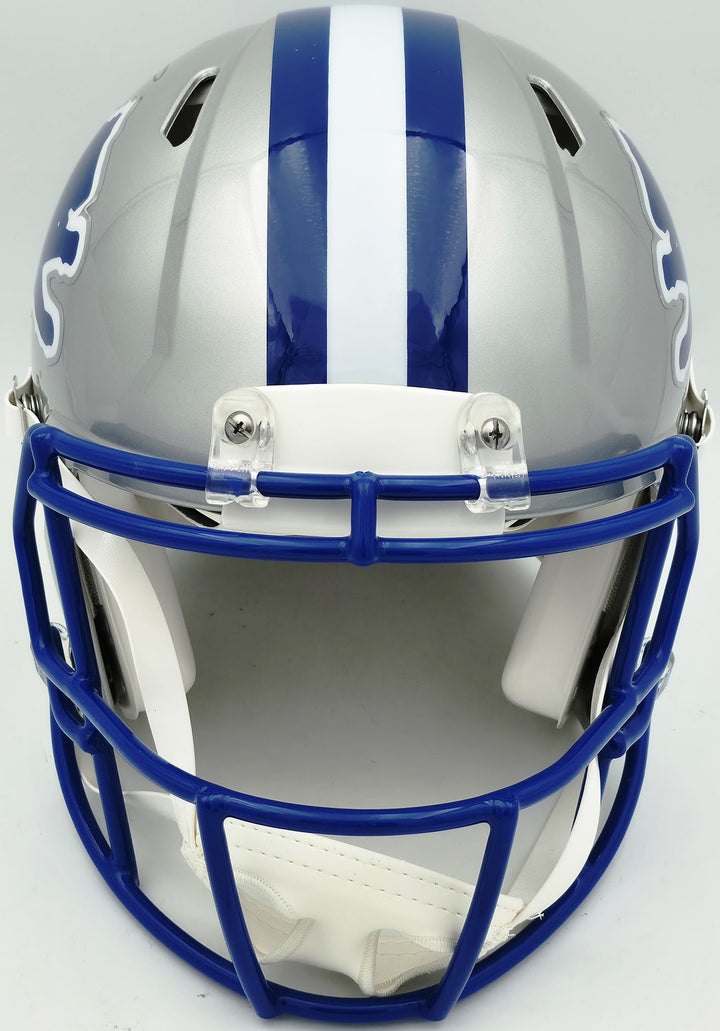 Barry Sanders Auto Lions Silver 1983-02 Full Size Speed Authentic Helmet Beckett