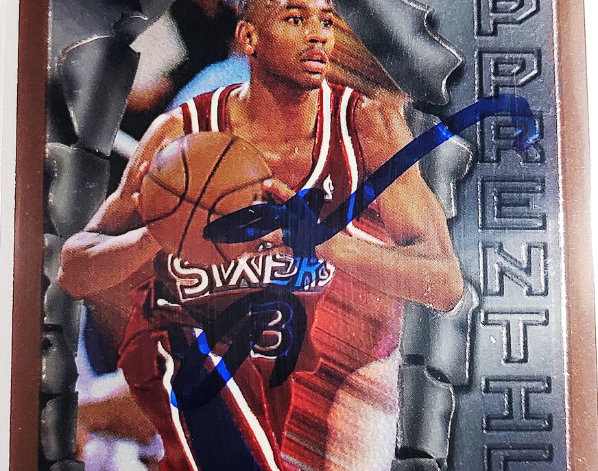 Allen Iverson Signed 1996-97 Topps Finest RC 69 76ers Auto GM 10 Beckett